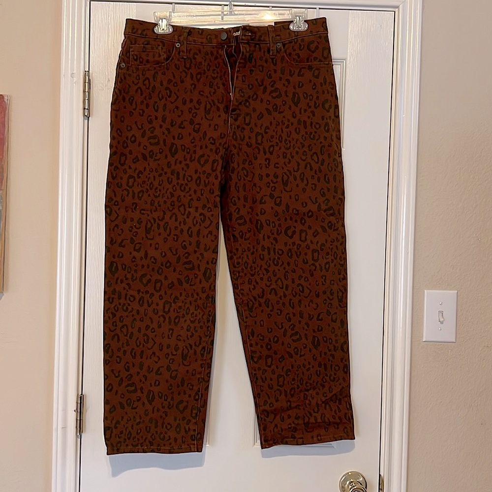 Leopard print jeans